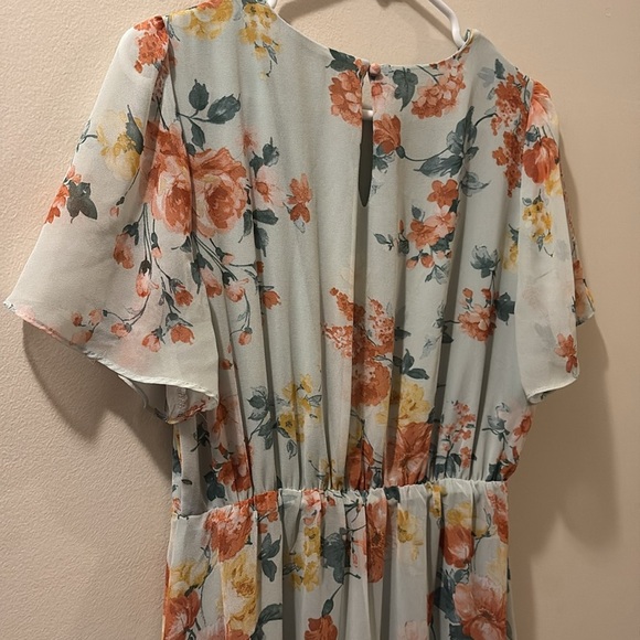 Baltic Born Pastel Floral Dress - maxi dress - front slit - flutter sleeve - med - Picture 6 of 7